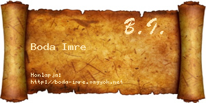 Boda Imre névjegykártya